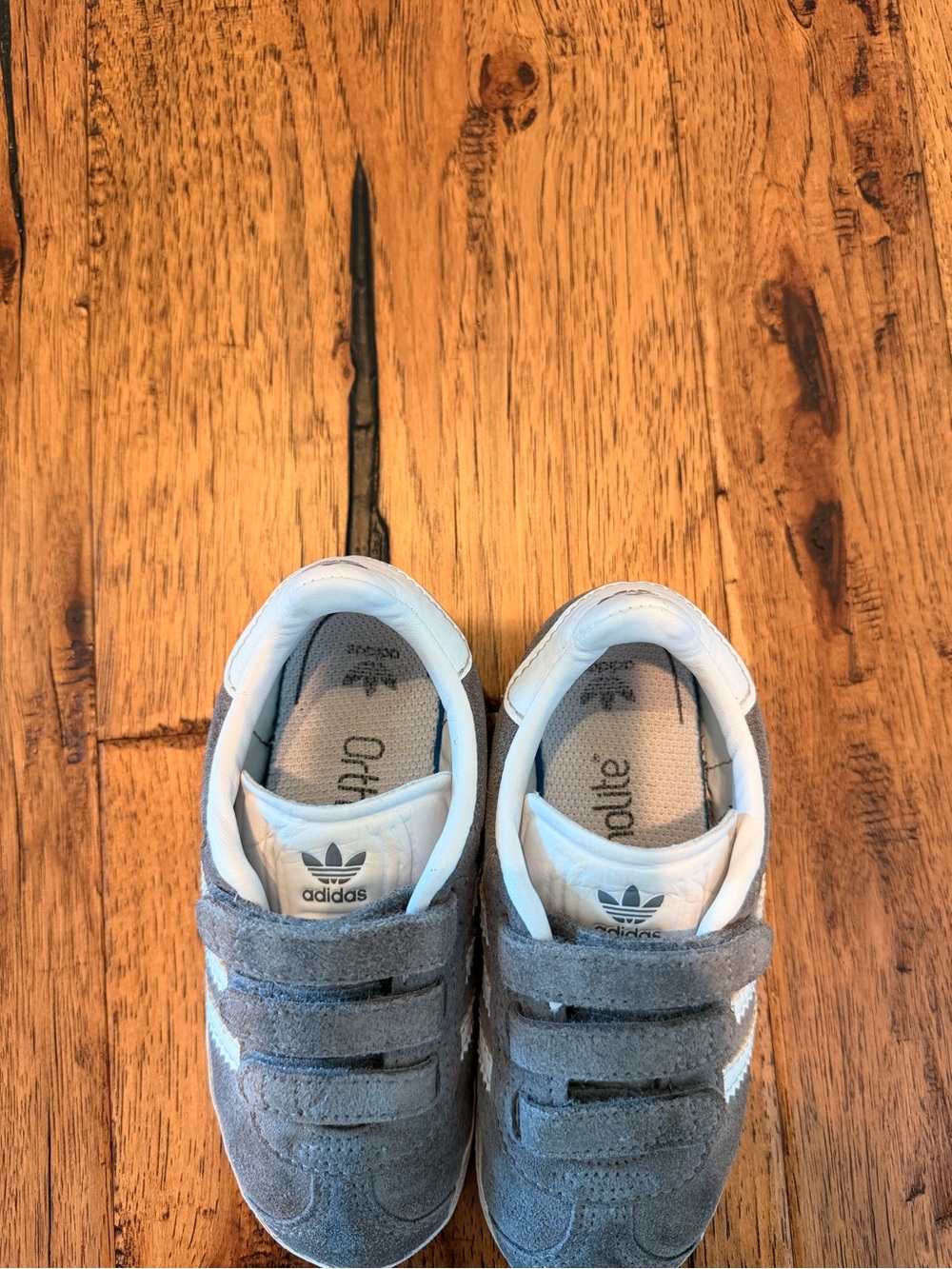 Adidas Toddler Boys Gazelle Suede Sneaker - Gray & White - Picture 5 of 7